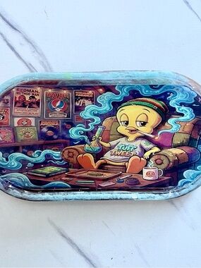 Stoned Tweety Bird Tray | Custom Cartoon Stoner Accessory